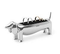Umbra Dachsie Ring Holder, Weiner Dog Dachshund Jewelry Storage, Chrome | Metal, velvet padded base, protects from scratches, holds 10 pieces, fits nightstand or dresser, hand polished
