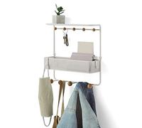 Umbra Estique Shelf with Hooks, White,One Size