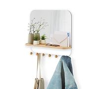 Umbra Estique Mirror with Hooks, White