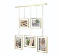 Umbra Exhibit Picture Frame Gallery Set, Adjustable Collage Display for 5 Photos, Prints, Artwork and More, Holds two 4x6" and three 5x7" Photos,