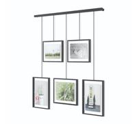 Umbra Exhibit Picture Frame Gallery Set, Adjustable Collage Display for 5 Photos, Prints, Artwork and More, Holds two 4 x 6" and three 5 x 7" Photos,