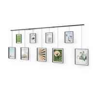Umbra Exhibit Picture Frame Gallery Set, Adjustable Wall Collage Displays Nine Photos (Four 5x7 and Five 8x10), Set of 9, Black