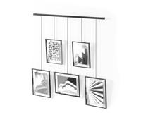 Exhibit Picture Frame Gallery Set, Adjustable Collage Display for 5 Photos, Prints, Artwork and More, Holds two 4x6" and three 5x7" Photos