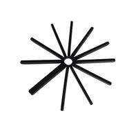 Umbra Fanfare Silicone Trivet, Set of 2 - Black Multi-Use Expandable Round Kitchen Mat Folds Flat for Compact Storage - Protects Your Table or Kitchen Counter When Serving Hot Dishes