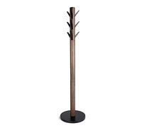 Umbra Flapper Coat Rack, Clothing Hanger, Umbrella Holder, and Hat Organizer, Great for Entryway, Wood, Black/Walnut,39.367x39.369x168.401cm