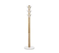 Umbra Flapper Coat Rack, Clothing Hanger, Umbrella Holder, and Hat Organizer, Great for Entryway, Wood, White/Natural
