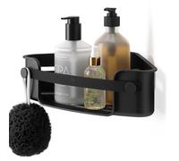 Umbra Flex Adhesive Shower Corner Shelf for Bathroom, Black | Strong adhesive backing, secure wall attachment, easy installation