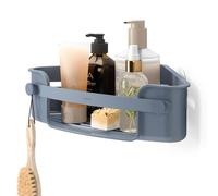 Umbra Flex Adhesive Shower Corner Shelf for Bathroom, Slate Blue