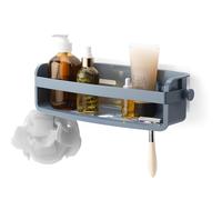 Umbra Flex Adhesive Shower Shelf for Shampoo, Conditioner, Shower Gel, Soap, Loofah Sponge, Razor, No Drilling, Rustproof, Acrylonitrile Butadiene Styrene, Slate Blue, 9 x 33 x 12 cm