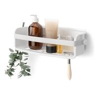 Umbra Flex Adhesive Shower Shelf for Bathroom, White | Strong adhesive backing, secure mounting, easy installation