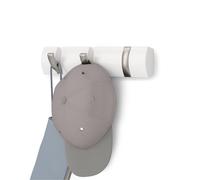 Umbra Flip 3 Wall Mounted Floating Rack ? Modern, Sleek, Space-Saving Hanger with Retractable Hang Coats, Scarves, Purses, White/Nickel, Wood/ABS, 3