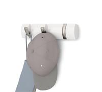 Umbra Flip 3-Hook Wall Mounted Coat Rack, Modern, Sleek, Space-Saving Coat Hanger with 3 Retractable Hooks to Hang Coats, Scarfs, Purses and More, White/Nickel, Weiss