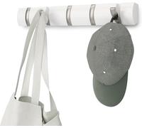 Umbra Flip Polished Gloss White Wood 5 Hook Rail (L)508mm (H)31.75mm