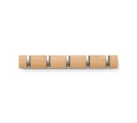 Umbra Flip Polished Gloss Natural Wood 5 Hook Rail (L)508mm (H)31.75mm