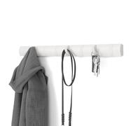Umbra Flip Wall-Mounted Wood Coat Rack with 8 Hooks - White/White