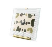 Umbra Flute Picture Frame, Ribbed Glass Tabletop, 4x6 Inch, Brass | Fluted glass border catches light, metal easel back, standard photo sizes, dresser shelf or desk display
