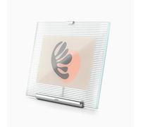 Umbra Flute Picture Frame, Ribbed Glass Tabletop, 4x6 Inch, Chrom | Fluted glass border catches light, metal easel back, standard photo sizes, dresser shelf or desk display