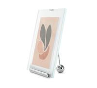 Umbra Flute Picture Frame, Ribbed Glass Tabletop, 5x7 Inch, Chrom | Fluted glass border catches light, metal easel back, standard photo sizes, dresser shelf or desk display