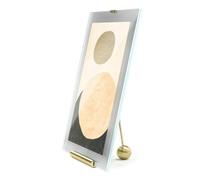 Umbra Flute Picture Frame, Ribbed Glass Tabletop, 8x10 Inch, Brass | Fluted glass border catches light, metal easel back, standard photo sizes, dresser shelf or desk display