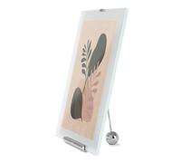 Umbra Flute Picture Frame, Ribbed Glass Tabletop, 8x10 Inch, Chrom | Fluted glass border catches light, metal easel back, standard photo sizes, dresser shelf or desk display
