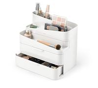 Umbra Glam Large Organiser, Modular Storage Box with 3 Drawers and Removable Dividers, White