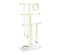 Umbra Hanging Jewelry Organizer, White, Brass