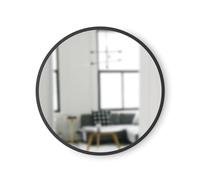 Umbra Hub 18 x 24” Oval Wall Mirror With Rubber Frame, Modern Room Decor for Entryways, Washrooms, Living Rooms and More, Black