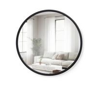 Umbra Hub 24” Round Wall Mirror With Rubber Frame, Modern Room Decor for Entryways, Washrooms, Living Rooms and More, Black