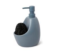 Umbra Joey Ceramic Liquid Soap Dispenser with Sponge Caddy, Ideal for Kitchen or Bathroom Use, Slate Blue