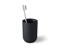 Umbra Junip Bath Accessories Tumbler - Modern White Resin Holder and Organizer, Perfect for Holding Toothbrushes, Make-up Brushes and Various Bath Items, Black