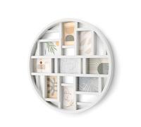 Umbra Luna 4x6 Picture Frame Collage and Wall Décor, Round Multi Picture Frame, Holds nine 4x6" Photos, White