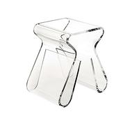 Umbra Magino Stool with Intergral Magazine Rack, Clear, H 42cm, B 43cm, L 29cm