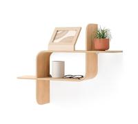 Umbra Montage Floating Wall Shelf Display Case, Made of Natural Bent Wood, Natural