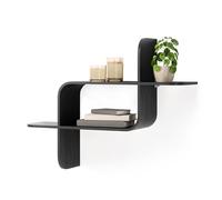 Umbra Montage Floating Wall Shelf Display Case, Made of Natural Bent Wood, Black