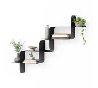 Umbra Montage Floating Wall Shelf, Metal, Set of 2, Black