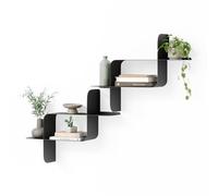 Umbra Montage Floating Wall Shelf, Metal, Set of 2, Black