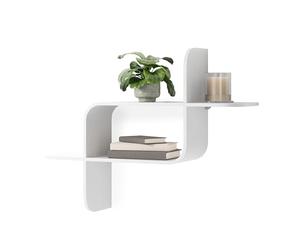 Umbra Montage Floating Wall Shelf, Wood Wall Mount Display Case, White | Rubberwood construction, mounts horizontally or vertically, holds up to 15 lbs, use in any room, renewable source