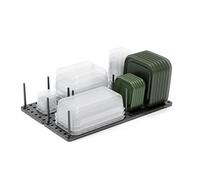 Umbra Peggy Kitchen Cupboard, Shelf and Drawer Organizer Tray - Adjustable Storage System For Food Containers, Cookware, Serveware, Utensils and More, Charcoal, Set of 2, 45 x 15 x 10 cm