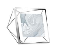 Umbra Prisma Picture Frame, 4 x 4 Photo Display for Desk or Wall, Chrome