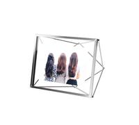 Umbra Prisma Picture Frame 4x6 Metal Photo Display for Desk or Wall 4"""" x 6"""" Chrome
