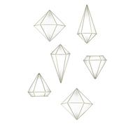 Umbra Prisma Wall Decor, Brass, Set of 6