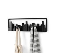 Umbra Vinyl Skyline Multi-Hook Wall-Mount Coat Rack, Black