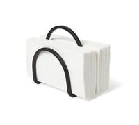 Umbra Squire Napkin Holder for Square and Rectangular Dinner, Cocktail, Luncheon Napkins, Modern Metal Design Looks Like Cast Iron, Black