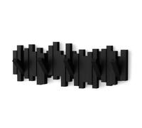 Umbra Sticks Multi Hook Coat Rack - Modern, Unique, Space-Saving Wall Mounted Hanger with 5 Flip-Down Hooks for Hanging Coats, Scarves, Purses and