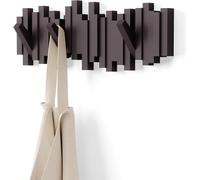 Umbra Sticks Wall-Mounted Coat Rack Rail Hook with 5 Retractable Pegs - Moder