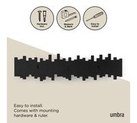 Umbra Sticks WallMounted Coat Rack Rail Hook with 8 Retractable Pegs - Mode