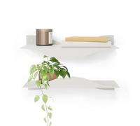 Umbra Surf Shelf Set of 2 - Sand Metal Floating Shelves for Wall Storage & Décor, Modern Wave Design, 100% Steel, Holds 15 lbs. Each, Easy Installation Shelving for Bedroom, Living Room & Office