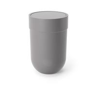 Umbra Touch Trash Can, Small 1.6-Gallon Garbage Bin with Swing Lid, Waste Basket for Bathroom or Office, Grey
