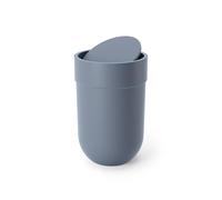 Umbra Touch Waste Can, Small 1.6 Gallon Trash Can with Lid, Swing Lid Waste Basket, Garbage Can with Lid for Washroom/Bathroom, Soft Touch, Slate Blue