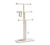 Trigem Hanging Jewelry Organizer - 3 Tier Table Top Necklace Holder, Jewelry Box and Jewelry Display with Jewelry Tray